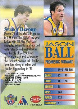 1996 Select AFL #53 Jason Ball Back